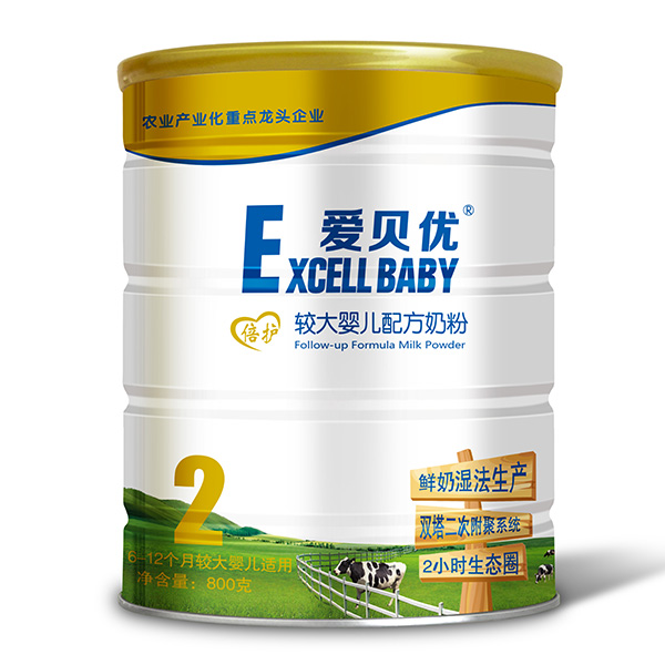 爱贝优倍护较大婴儿配方奶粉2段800g