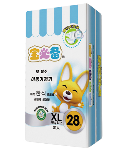 宝必备弹性大耳朵纸尿裤XL28片