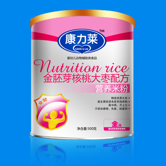 康力莱金胚芽核桃大枣配方营养米粉全段