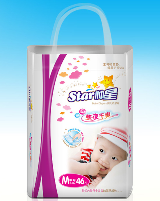 帅星瞬吸整夜干爽纸尿裤M码