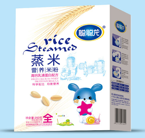 聪聪龙高钙乳清蛋白配方蒸米营养米粉全段盒装