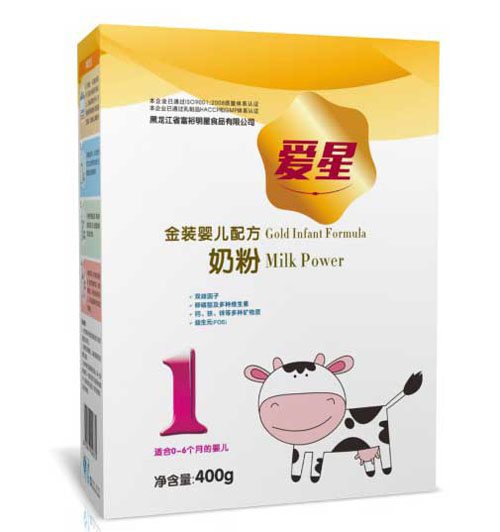 爱星金装婴儿配方奶粉1段400g盒装