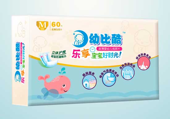  幼比酷纸尿片大包M-60片