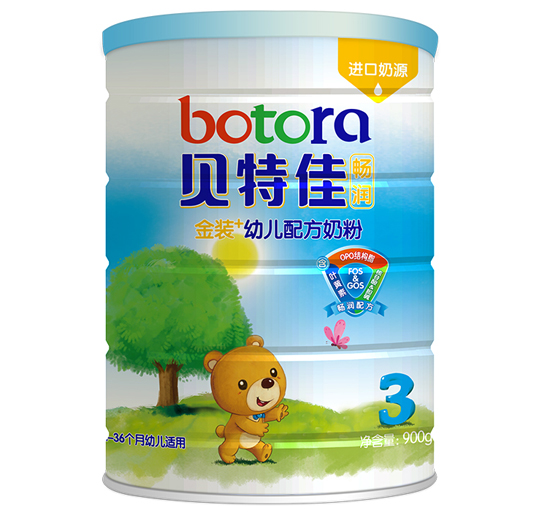 贝特佳畅润系列金装+幼儿配方奶粉3段
