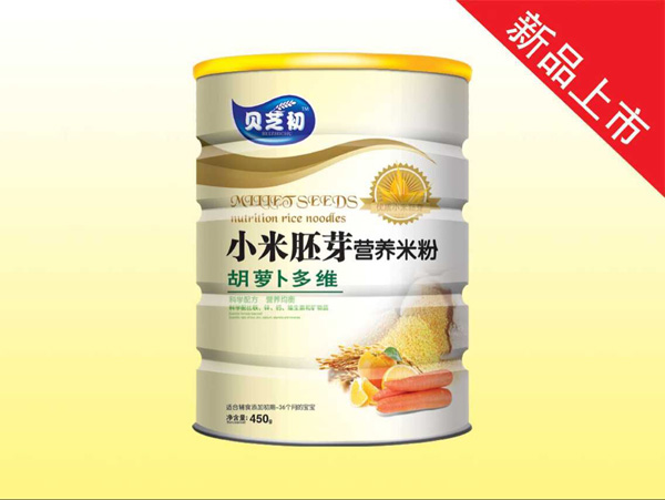 贝芝初胡萝卜多维-小米胚芽营养米粉听装