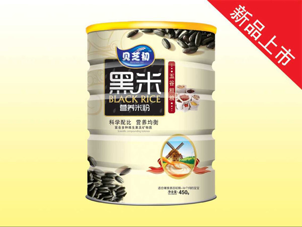 贝芝初五谷粗粮-黑米营养米粉听装